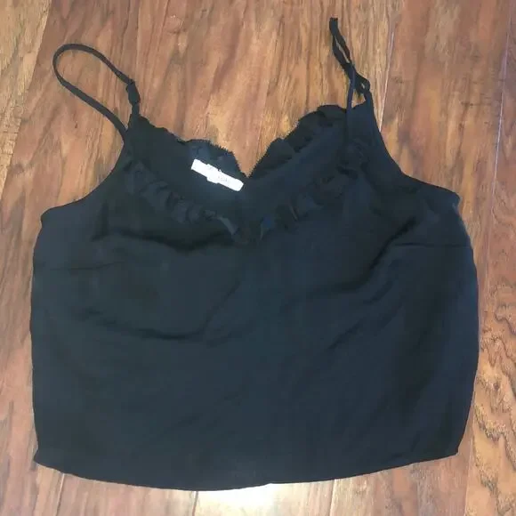 AVEC LES FILLES Crop Top Black Size Small S - Picture 2 of 3